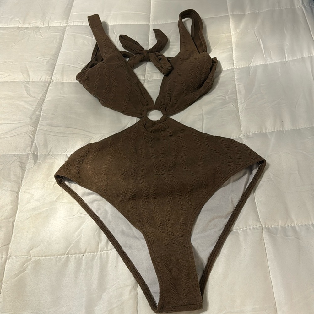 SHEIN SWIMSUIT BROWN SIZE MEDIUM
